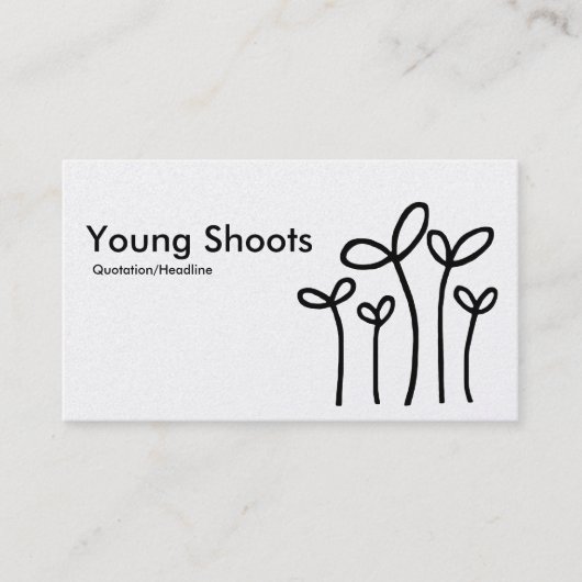 Young Shoots - Black on White (Gold) Visitekaartje (Voorkant)