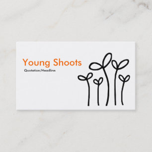 Young Shoots - Sinaasappel met Zwart op Wit Visitekaartje