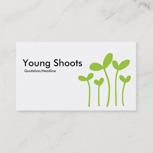 Young Shoots v2 - Black, White en Martian Green Visitekaartje (Voorkant)