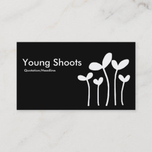 Young Shoots v2 - Wit op Zwart (alt kanten) Visitekaartje