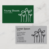 Young Shoots - White on Green 02481c (alt sides) Visitekaartje (Voorkant / Achterkant)