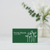 Young Shoots - White on Green 02481c (alt sides) Visitekaartje (Staand voorkant)