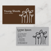 Young Shoots - White op Brown 4d2a10 (alt sides) Visitekaartje (Voorkant / Achterkant)