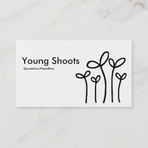 Young Shoots - Zwart op Wit (eierschaal) Visitekaartje