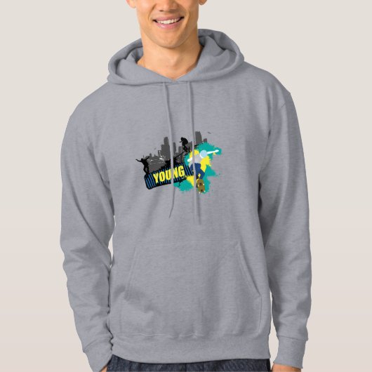 Young Skateboarding Mannen Hoodie (Voorkant)