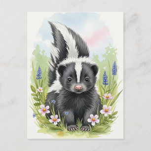 Young Skunk Baby Wild Animals Briefkaart