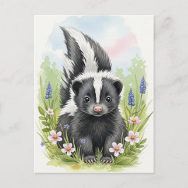 Young Skunk Baby Wild Animals Briefkaart