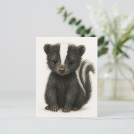 Young Skunk Baby Wild Animals Briefkaart (Staand voorkant)