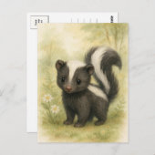 Young Skunk Baby Wild Animals Briefkaart (Voorkant / Achterkant)