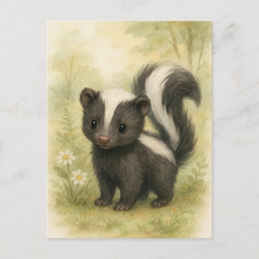 Young Skunk Baby Wild Animals Briefkaart (Voorkant)