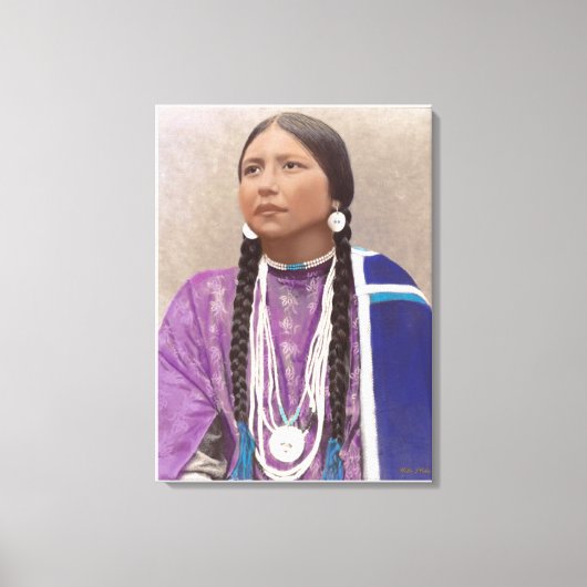 Young Southwest U.S.A. Native American Woman Canvas Afdruk (Voorkant)