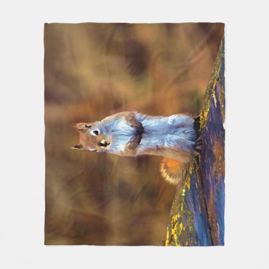 Young Squirrel Standing Tall Fleece Deken (Voorkant)