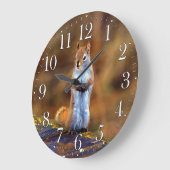 Young Squirrel Standing Tall Grote Klok (Hoek)