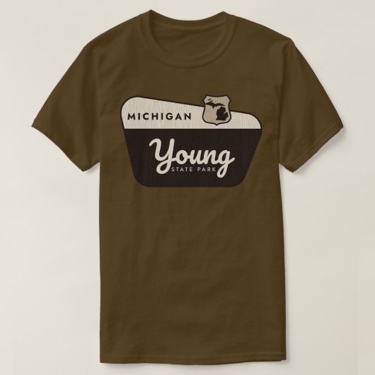 Young State Park Michigan Welkomstbord T-shirt (Design voorkant)