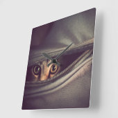 Young Tabby Kitten Vierkante Klok (Hoek)