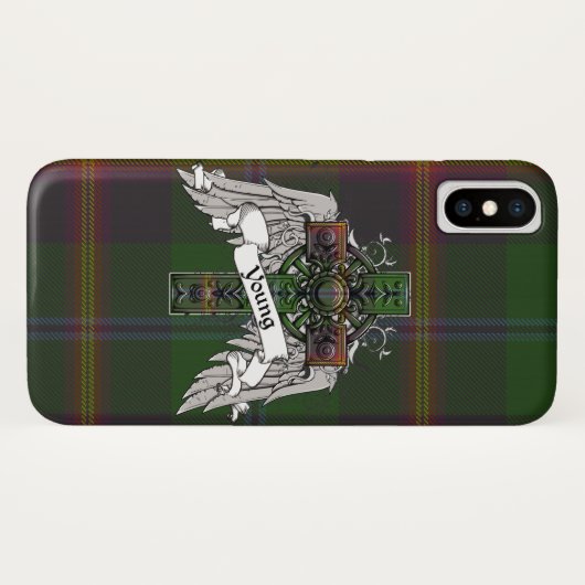 Young Tartan Cross Case-Mate iPhone Case (Achterkant (horizontaal))