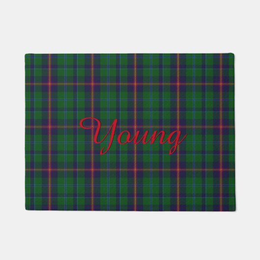 Young Tartan Pset Welkom Deurdeur Mat (Voorkant)