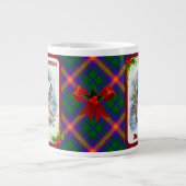 Young Tartan & Robin Christmas Personalized Grote Koffiekop (Voorkant)