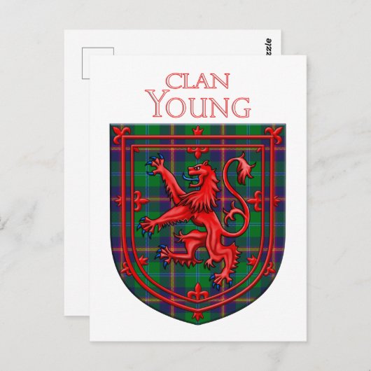 Young Tartan Scottish Play Lion Rampant Briefkaart (Voorkant / Achterkant)