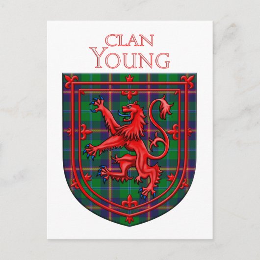 Young Tartan Scottish Play Lion Rampant Briefkaart (Voorkant)