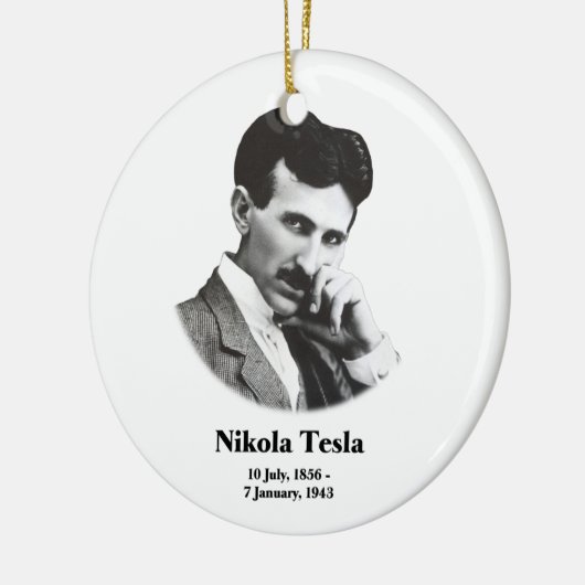 Young Tesla Keramisch Ornament (Links)