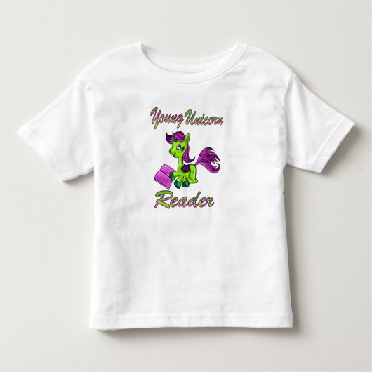 Young Unicorn Reader Kinder Shirts (Voorkant)