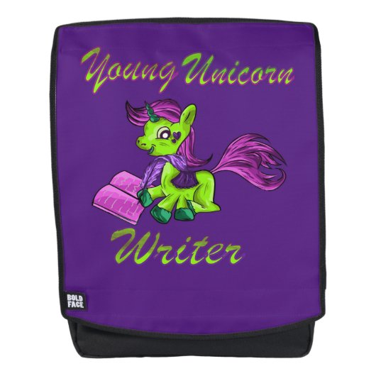 Young Unicorn Writer Rugtassen (Voorkant)
