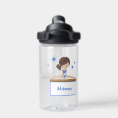 Young Vrouw Gymnast Personalized Waterfles (Achterkant)