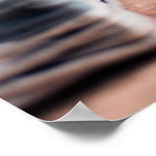 Young White Persian Cat Sitting with Plant Poster (Hoek)