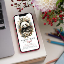 Young Wild 3rd Birthday Kinder Cute Panda