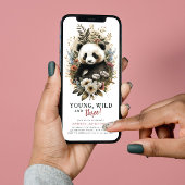 Young Wild 3rd Birthday Kinder Cute Panda Kaart