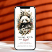 Young Wild 3rd Birthday Kinder Cute Panda Kaart