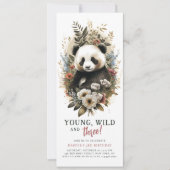 Young Wild 3rd Birthday Kinder Cute Panda Kaart (Voorkant)