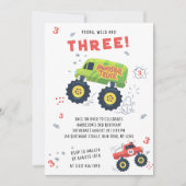 Young Wild 3rd Birthday Kinder Monster Car Trucks Kaart (Voorkant)