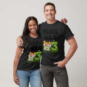 Young Wild and 3 3rd Birthday Safari Animal Thmed T-shirt (Unisex)