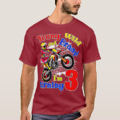 Young Wild and Braap Im Turning 3 Boy Motocross T-shirt (Voorkant)