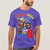 Young Wild and Braap Im Turning 8 Boy Motocross T-shirt (Voorkant)