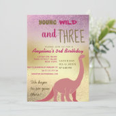 Young Wild and Three 3rd Birthday Kaart (Staand voorkant)