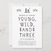 Young Wild and Three Birthday Invitation (Voorkant)