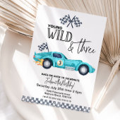 YOUNG Wild and THREE  Birthday invitation Kaart