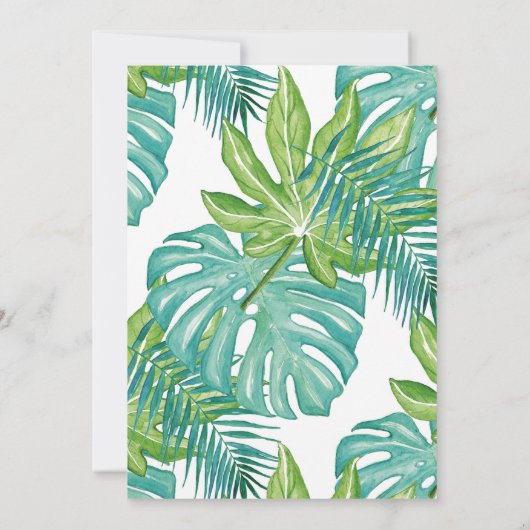 Young Wild and Three Birthday Invitation Oerwoud Kaart (Achterkant)