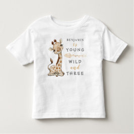 Young Wild and Three Birthday Oerwoud Baby T-Shirt