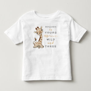 Young Wild and Three Birthday Oerwoud Baby T-Shirt
