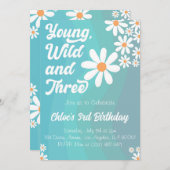 Young Wild and Three Blue Uitnodiging (Voorkant / Achterkant)