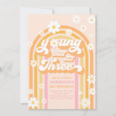 Young Wild and Three Boho Daisy Rainbow Birthday Kaart (Voorkant)