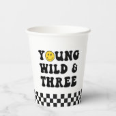 Young Wild and Three Boy 3de verjaardagsfeestje Papieren Bekers (Achterkant)