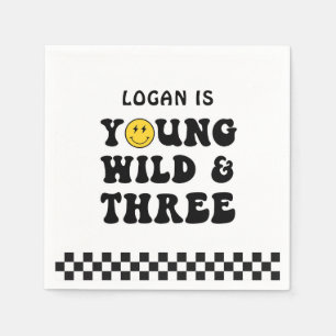 Young Wild and Three Boy 3de verjaardagsfeestje  Servet
