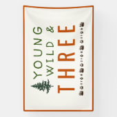 Young Wild and Three Forest Birthday Banner (Verticaal)