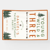 Young Wild and Three Forest Birthday Banner (Horizontaal)