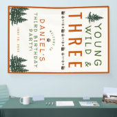 Young Wild and Three Forest Birthday Banner (Beurs)